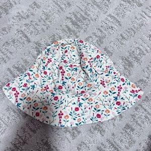 A beautiful, colorful flower print bucket hat